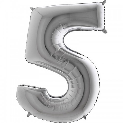 Balão Número 5 Prateado